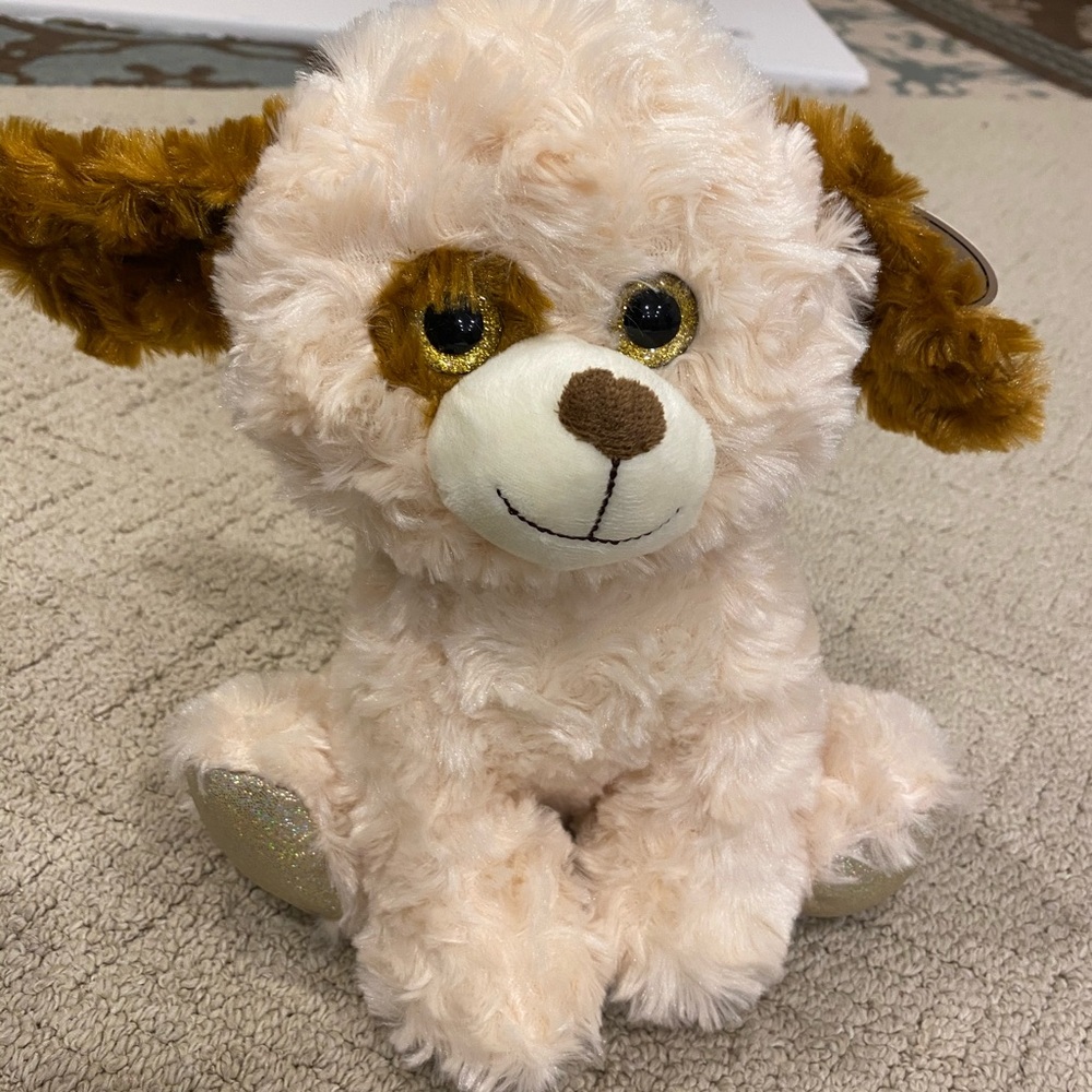 Plush Cream and Brown Puppy Toy